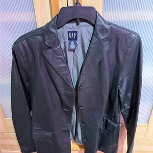 GAP Women's Black Leather Blazer